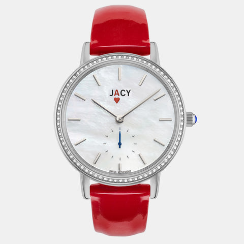 <strong>The ACE</strong> <br>silver / red patent