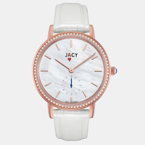 <strong>The ACE</strong> <br>rose gold / pearlized white croco